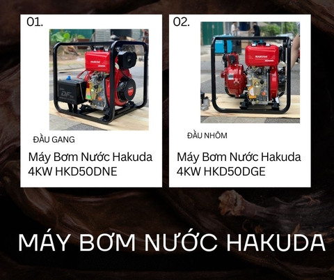 So Sánh Máy Bơm Nước Hakuda 4KW: HKD50DNE (Đầu Nhôm) vs HKD50DGE (Đầu Gang)