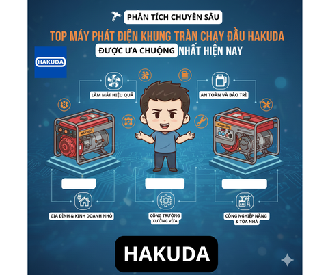 Phân Tích Chuyên Sâu: Top Máy Phát Điện Khung Trần Chạy Dầu Hakuda Được Ưa Chuộng Nhất Hiện Nay