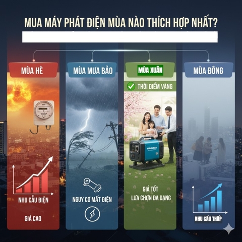 Mua Máy Phát Điện Mùa Nào Thích Hợp Nhất? Chiến Lược Mua Sắm Thông Minh Cho Gia Đình và Doanh Nghiệp Tại Hà Nội