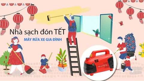 Máy Rửa Xe Gia Đình - Người Bạn Đồng Hành Dọn Dẹp Nhà Cửa Đón Tết