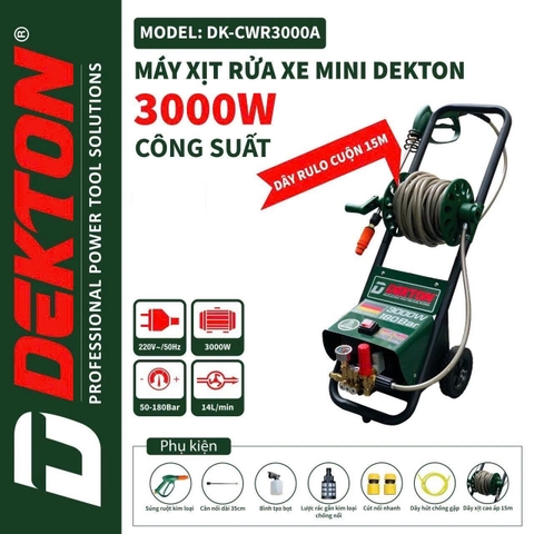 Máy Rửa Xe Dekton 3000W DK-CWR3000A - Mẫu Máy Chất Lượng Bán Chạy Nhất