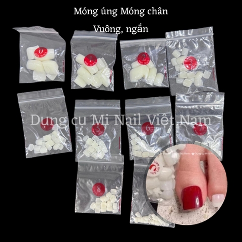 Móng chân úp vuông ngắn , móng chân đủ size 0-9, móng giả gắn chân