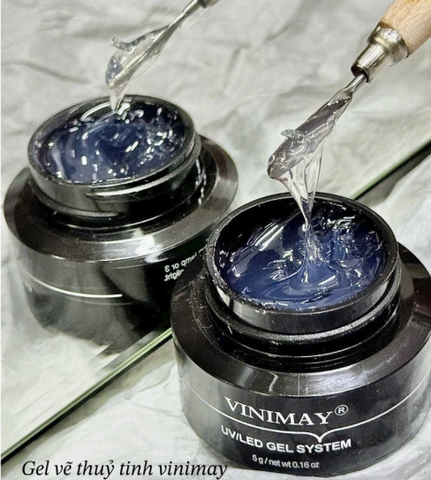 Gel thủy tinh vẽ nổi Vinimay chính hãng 5g, Gel đặc vẽ tạo hình móng chà tráng gương nail