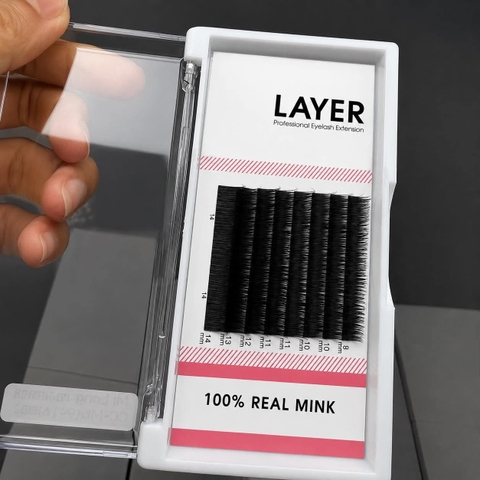 Mi lông thật 100% chất MINK mẫu hộp up size 8 line J B C CC D L LD 8-16mm