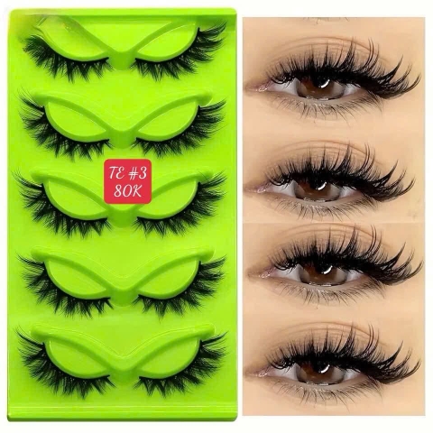 Lông mi Strip Lashes hot trend ( Natural False Eyelashes Cat Eye Lashes Strips Invisible Band Fake Mink Strip Lash Wispy Thin Clear Band Cateye Eye Lash Pack Full Volume Medium Length 8-14)