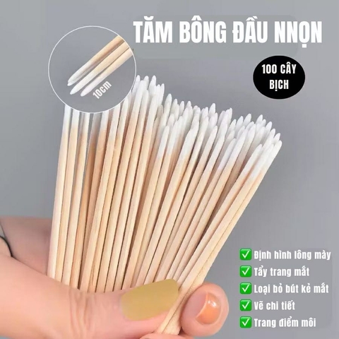Tăm Bông Đầu Nhọn Cao Cấp – Dụng Cụ Không Thể Thiếu Cho Nối Mi, browlamination, nối mi,Làm Đẹp