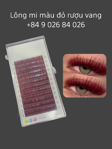 LÔNG MI MÀU ĐỎ RƯỢU VANG – SANG, LẠ, CỰC TÂY / Wine Red Lashes | Burgundy Red Eyelash Extensions