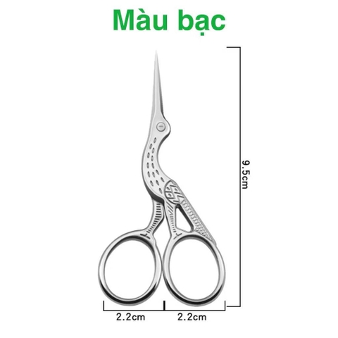 Kéo cắt chuyên dụng các loại bằng thép không gỉ với thiết kế cong, tròn. hình chim hạc, tỉa chân mày, nail, mi