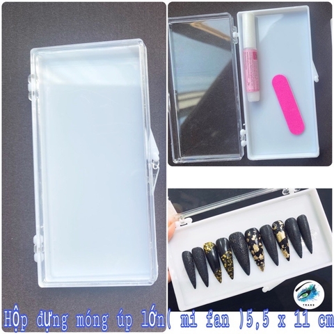 Hộp/ Khay đựng móng úp hộp dài quy cách 11,5cmx 5,5cm ( hộp đựng được lông mi, Flash sale giá cực tốt )