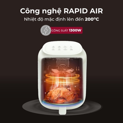 Nồi chiên không dầu mini Fujihome A3B (Màu đen)