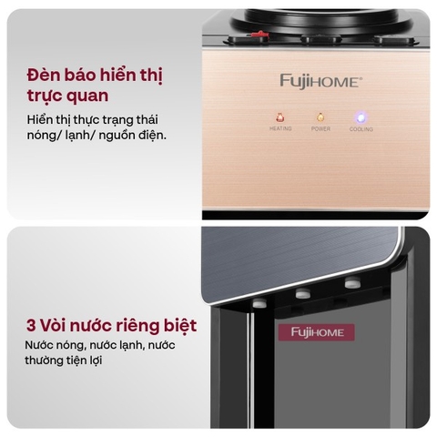 Cây nước nóng lạnh Fujihome WD675C-B (Đen)