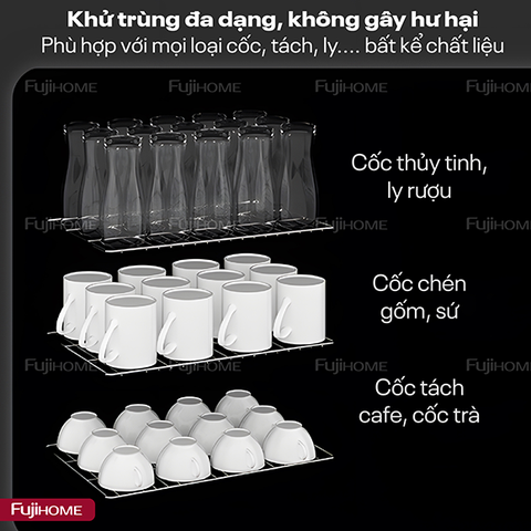 Tủ sấy chén bát tiệt trùng dung tích lớn Fujihome DD220