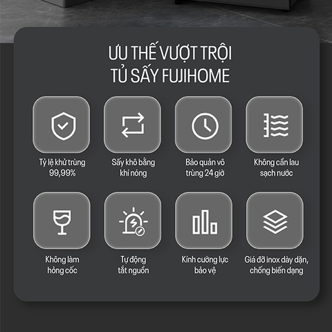 Tủ sấy chén bát tiệt trùng dung tích lớn Fujihome DD220