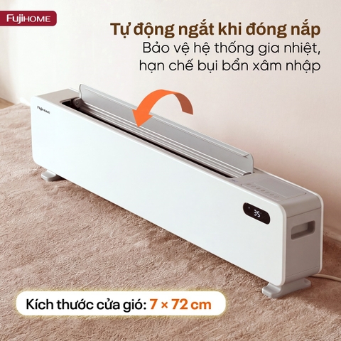 Máy sưởi để sàn (máy sưởi chân tường) thông minh Fujihome SH998E