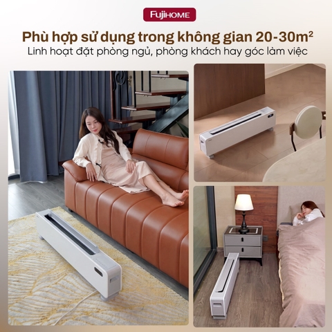 Máy sưởi để sàn (máy sưởi chân tường) thông minh Fujihome SH998E