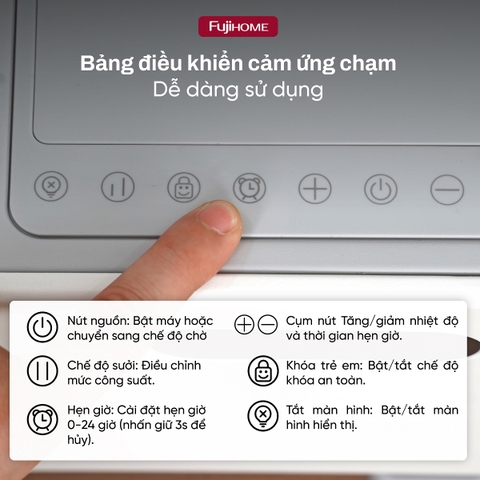Máy sưởi để sàn (máy sưởi chân tường) thông minh Fujihome SH998E