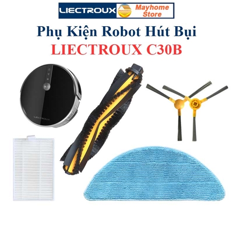 Phụ kiện robot hút bụi Liectroux C30B, Chổi lăn, chổi cạnh, lọc bụi, khăn lau Liectroux C30B