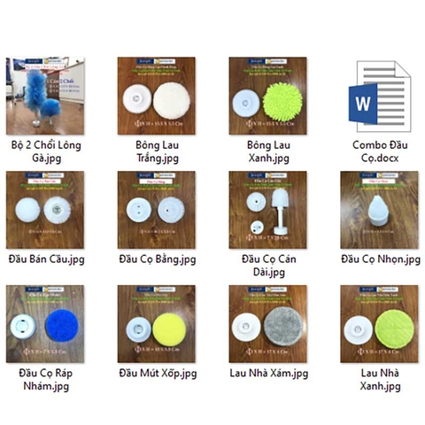 Combo Phụ Kiện Đầu Cọ Lắp Cho Máy cọ chổi cọ điện máy chà bàn chải vệ sinh nhà tắm không dây Jesopb K129 Pin 4000 mAh