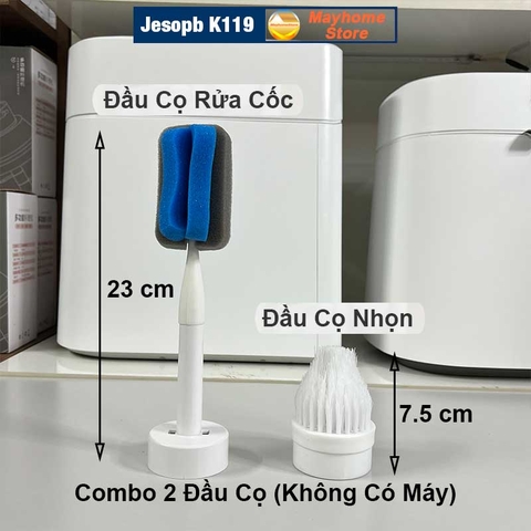 Máy Cọ Rửa Điện Đa Năng Jesopb K119 Sạc USB Pin 2000 mAh, Chống Nước Toàn Thân IPX7, Tương Thích Với Nhiều Đầu Cọ Jesopb