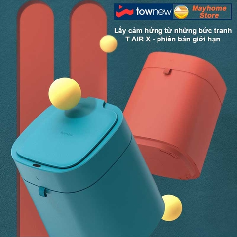 Thùng Rác Tự Động Thông Minh Xiaomi Townew T Air X 13.5L Phiên Bản Giới Hạn Đặc Biệt Màu Cam & Màu Xanh