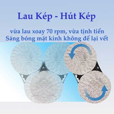 Robot lau kính tự động phun nước iLOBOT N361i (HCR 11)bản 2021 chống rơi 20 phút khi mất điện màu trắng với 10 khăn lau