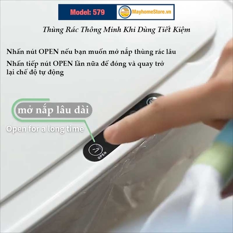 Thùng Rác Cảm Ứng Tự Động Thông Minh Pin Sạc Cổng USB Bản Nâng Cấp 2022 Cảm Ứng Kép 3 Chiều Dung tích 14L Chống Nước Tốt