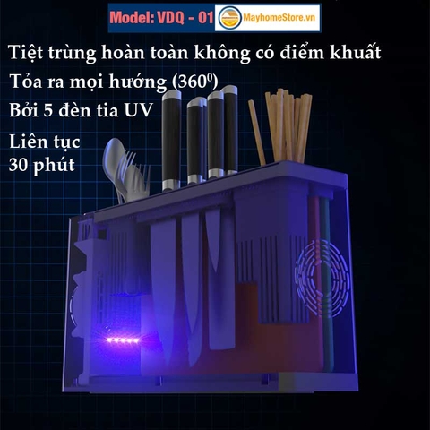 Máy Sấy Tiệt Trùng Dao Thớt Đũa [Kèm 2 Thớt] Khử Khuẩn Với 5 Đèn TIA UV SANSUI An Toàn, Đẹp Tiện Lợi Cho Bếp Gia Đình