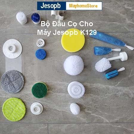Bộ 8 Đầu Cọ (bán rời) Lắp Cho Máy cọ máy chà bàn chải làm sạch vệ sinh nhà tắm không dây Jesopb K129 Pin 4000mAh