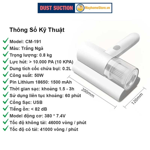Máy Hút Bụi Giường Nệm Diệt Khuẩn UV Không Dây Chuyên Dụng Hút Bụi Vệ Sinh Giường Nệm Chăn Ga Ghế Sofa Diệt Khuẩn 99%