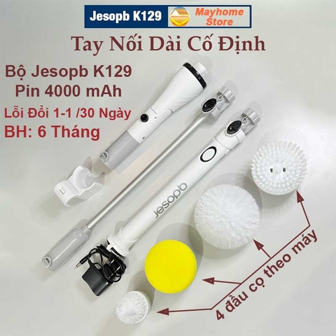 Bàn chải làm sạch vệ sinh nhà tắm không dây Jesopb K129 Pin 4000 mAh với 4 đầu thay thế Bảo Hành 6 Tháng