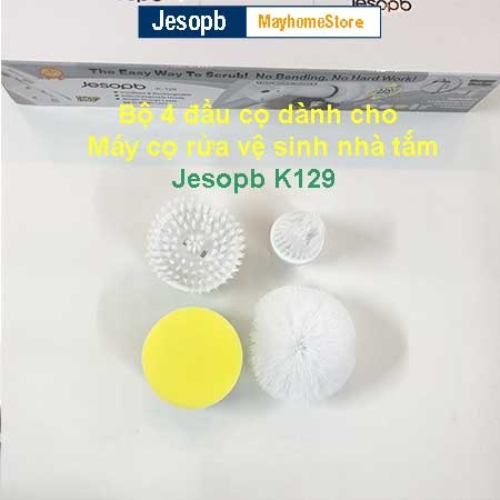 Bộ 4 đầu bàn chải làm sạch vệ sinh nhà tắm không dây dành cho máy cọ nhà vệ sinh, máy cọ rửa nhà tắm Jesopb K129