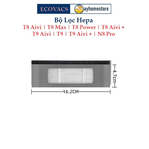 Phụ kiện Robot Ecovacs Deebot T8 | T9 | N8 Pro | Khăn Lau | Chổi Cạnh | Bộ Lọc Hepa | Chổi Lăn Chính | Túi Đựng Bụi /