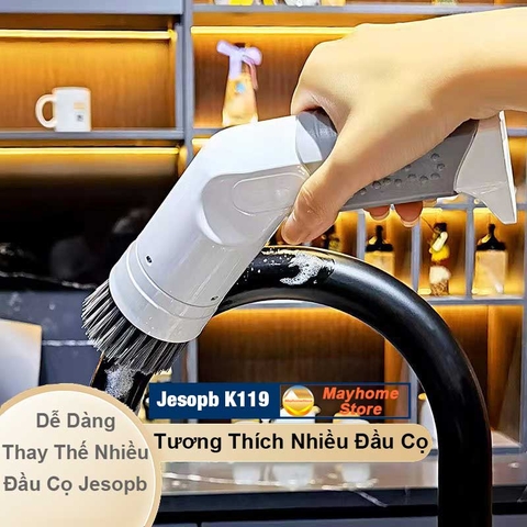 Máy Cọ Rửa Điện Đa Năng Jesopb K119 Sạc USB Pin 2000 mAh, Chống Nước Toàn Thân IPX7, Tương Thích Với Nhiều Đầu Cọ Jesopb