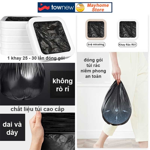 Thùng Rác Tự Động Thông Minh Xiaomi Townew T Air X 13.5L Màu Trắng Nâng Cấp Giảm Tiếng Ồn Cho Phòng Ngủ, Phòng Khách