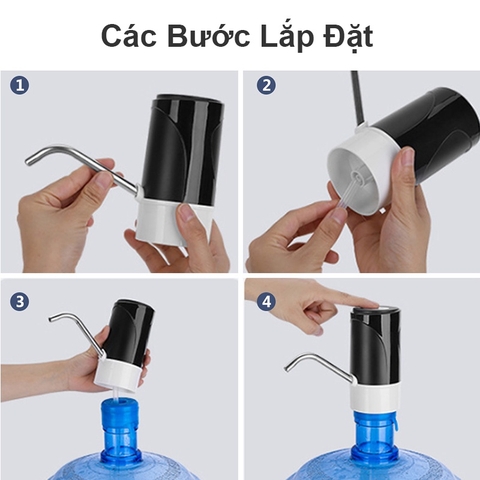 Máy Bơm Rót Nước Uống Đóng Chai Thông Minh Có Cổng Sạc USB Tiện Dụng, Chất Liệu Ống inox 304, Silicon An Toàn Sức Khỏe