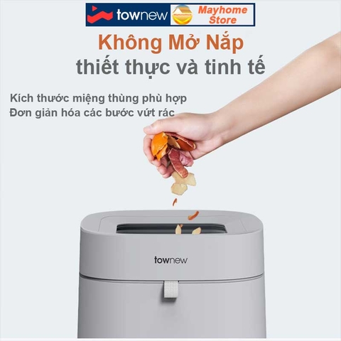Thùng Rác Tự Động Thông Minh Xiaomi Townew T Air Lite 16.6L Thiết Kế Tối Giản, Tự Động Đóng Gói, Chống Nước IPX4