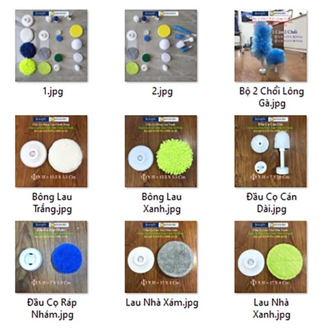 Combo Phụ Kiện Đầu Cọ Lắp Cho Máy cọ chổi cọ điện máy chà bàn chải vệ sinh nhà tắm không dây Jesopb K129 Pin 4000 mAh