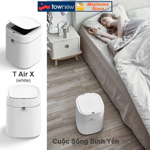 Thùng Rác Tự Động Thông Minh Xiaomi Townew T Air X 13.5L Màu Trắng Nâng Cấp Giảm Tiếng Ồn Cho Phòng Ngủ, Phòng Khách