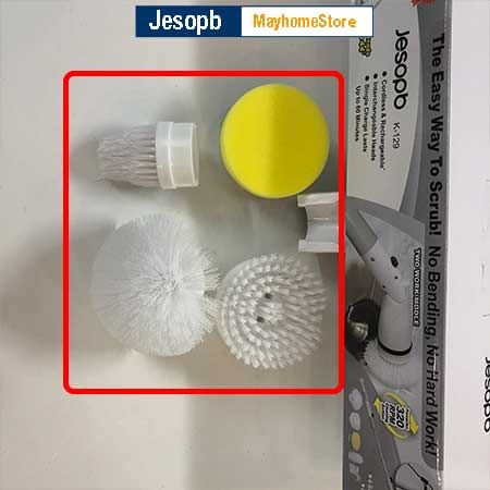Bộ 4 đầu bàn chải làm sạch vệ sinh nhà tắm không dây dành cho máy cọ nhà vệ sinh, máy cọ rửa nhà tắm Jesopb K129