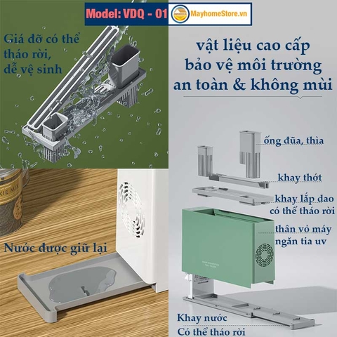 Máy Sấy Tiệt Trùng Dao Thớt Đũa [Kèm 2 Thớt] Khử Khuẩn Với 5 Đèn TIA UV SANSUI An Toàn, Đẹp Tiện Lợi Cho Bếp Gia Đình