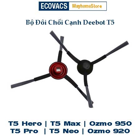 Bộ đôi chổi cạnh chổi gom Robot hút bụi lau nhà Ecovacs T5 Max| T5 Hero| Ozmo 950| Ozmo 920| T5 Neo| T5 Power| T5 Pro