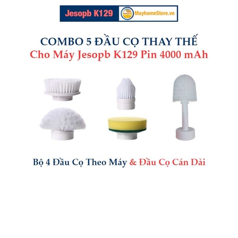 Bàn chải làm sạch vệ sinh nhà tắm không dây Jesopb K129 Pin 4000 mAh với 4 đầu thay thế Bảo Hành 6 Tháng