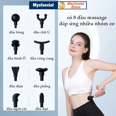 Máy Massage Myofascial Trị Nhức Mỏi Cơ Thể, Súng Massage Vật Lý Trị Liệu Fascial 8 Đầu Massage Compact Power KH 325
