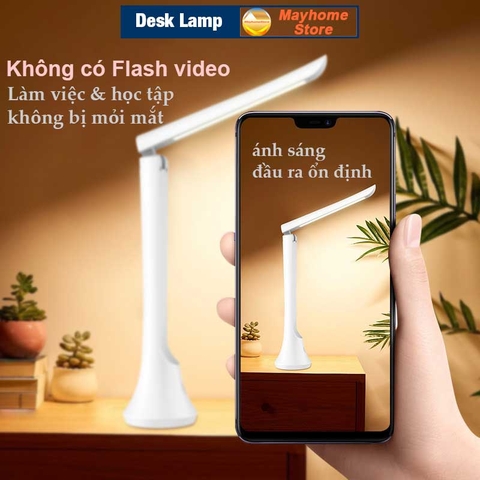 Đèn Bàn Học LED USB Chống Cận, 03 Chế Độ Ánh Sáng Vàng, Trắng , Pin Tích Điện 3000 mAh Di Động, Gập Tùy Chỉnh Nhỏ Gọn