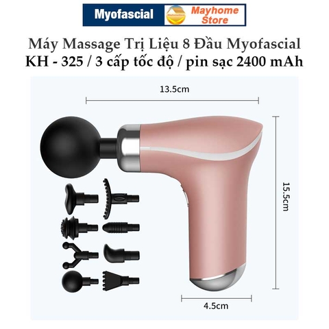 Máy Massage Myofascial Trị Nhức Mỏi Cơ Thể, Súng Massage Vật Lý Trị Liệu Fascial 8 Đầu Massage Compact Power KH 325