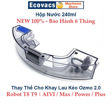 Phụ Kiện Khay Lau Rung Ozmo Pro 2.0 & Khay Lau Kéo Cho Robot Hút Bụi Lau Nhà Ecovacs Deebot T8 T9 AIVI, Max, Power, Plus