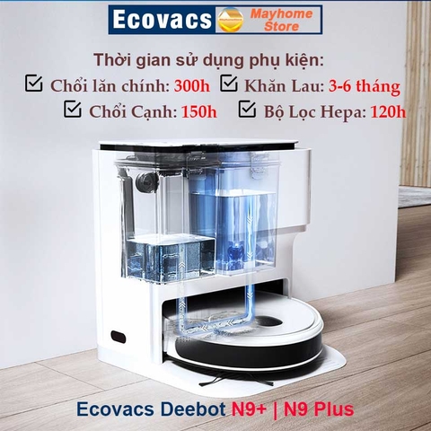 Phụ kiện Robot Ecovacs Deebot N9+, N9 Plus, Chổi Lăn | Chổi Cạnh | Bộ Lọc | Giẻ Lau | Tấm Dán Đế Khăn N9 Plus (N9+)