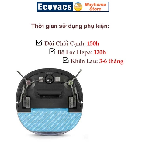 Phụ Kiện Lọc Hepa, Giẻ Lau, Đôi Chổi Cạnh Robot Ecovacs Deebot Ozmo Slim 10, 11, U3 line, DK33, DK35, DK39, DK43, DK45