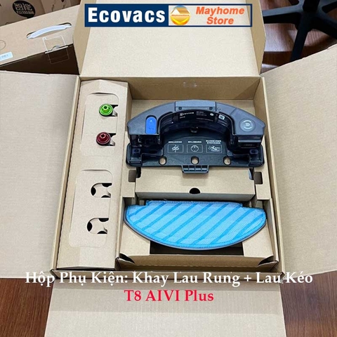 Robot Hút Bụi Lau Nhà Ecovacs Deebot T8 AIVI Plus, Hàng Trưng Bày Chưa Qua Sử Dụng Kèm App Ecovacs Hỗ Trợ Kỹ Thuật 24/7