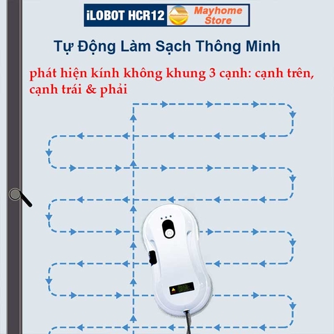 Robot Lau Kính Tự Động Phun Nước iLobot HCR 12 Siêu Mỏng Chống Rơi 20 Phút Khi Mất Điện